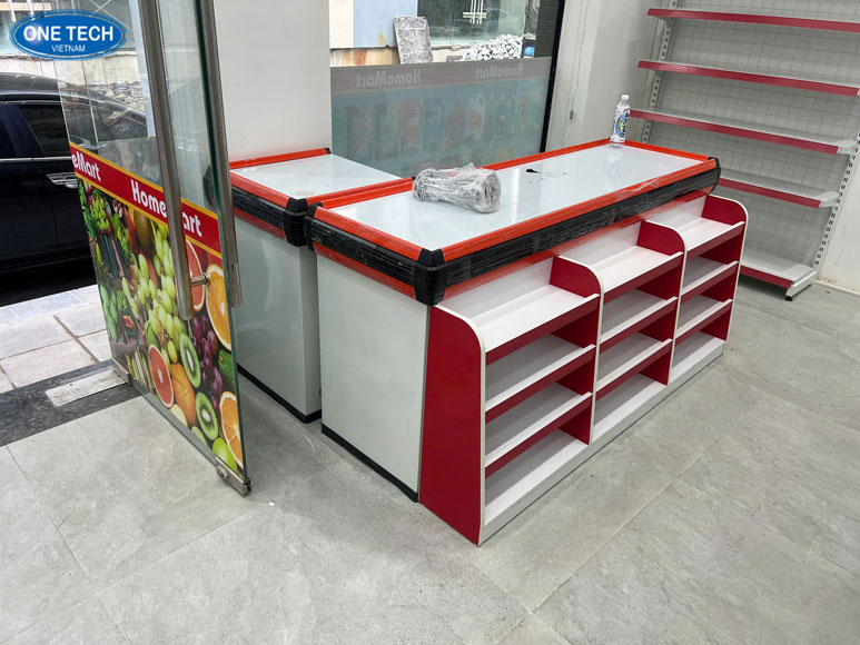 Bàn thu ngân tiêu chuẩn dành cho siêu thị lớn và trung tâm thương mại diện tích trên 100m²