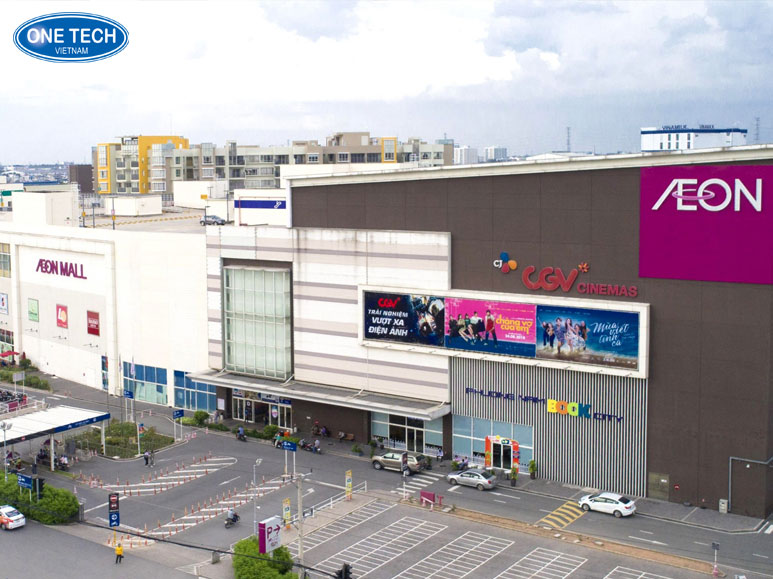 Mặt tiền AEON Mall - Trung tâm thương mại kiểu Nhật lớn tại Việt Nam với không gian mua sắm hiện đại