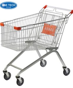 Mẫu xe đẩy siêu thị 150 lít bằng kim loại, thiết kế chắc chắn, bánh xe linh hoạt