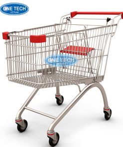 Xe đẩy siêu thị 180 lít khung kim loại bền, giỏ lớn, phù hợp cho mua sắm số lượng lớn